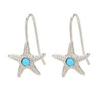 E2200 STARFISH W/ TURQUOISE EARRINGS