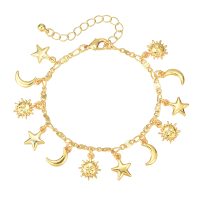 BR8334 SUN STAR MOON CHARM BRACELET