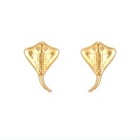 E2206 GOLD STINGRAY EARRINGS