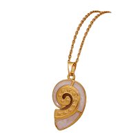 P8330 GOLD AND WHITE SPIRAL STAINLESS STEEL PENDANT