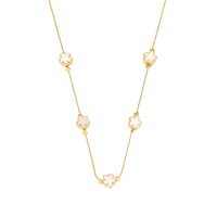 P8338 WHITE 3D CLOVERS GOLD PENDANT