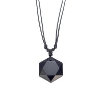 P8340 OBSIDIAN HEXAGON ROPE CHOKER