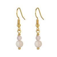 E2210 2-PIECE PEARL GOLD HOOK EARRINGS
