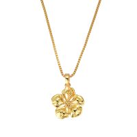P8352 GOLD HIBISCUS PENDANT
