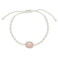 BR8373 ROPE BRACELET W/ ROSE QUARTZ
