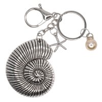 K8375 METAL NAUTILUS SHELL KEYRING