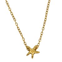 P8384 STAINLESS STEEL GOLD PLATED TINY STARFISH PENDANT