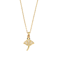 P8404 GOLD AND CRYSTAL STING RAY PENDANT