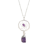 P8405 AMETHYST DREAM CATCHER PENDANT