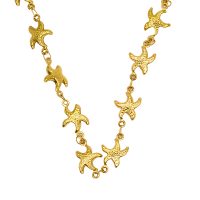 P8426 STAINLESS STEEL GOLD MULTI STARFISH PENDANT