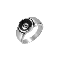 MR323M STAINLESS STEEL 8 BALL RING (MED)