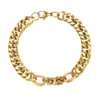 STAINLESS STEEL HEAVY LINK KNOT GOLD BRACELET
