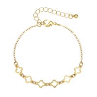 MULTI HOLLOW CLOVER GOLD  CHAIN BRACELET