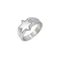 STAINLESS STEEL STAR RING (LGE)