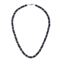 BLACK LAVA BEAD DISCS CHOKER