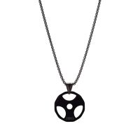 STAINLESS STEEL GYM WEIGHT PLATE CHAIN PENDANT