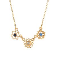P8511 SET OF 3 GOLD FLOWER NECKLACE