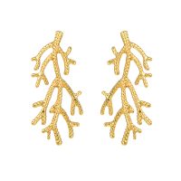 E2248 GOLD CORAL EARRING STUDS