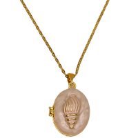 STAINLESS STEEL DUSKY PINK SHELL LOCKET