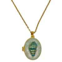 STAINLESS STEEL BABY BLUE SHELL LOCKET