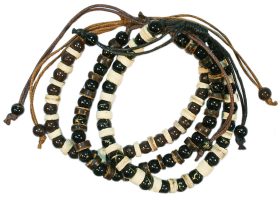 BR6669 3 BROWN BEAD BRACELET SET