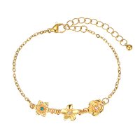 BR8545 SET OF 3 GOLD FLOWER BRACELET