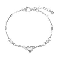 BR8547 CHAIN BRACELET W/ LOVE HEART
