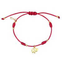 BR8555 RED ROPE LUCKY ELEPHANT BRACELET