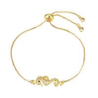 BR8562 GOLD SPARKLY SEAHORSE SLIP BRACELET
