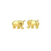 E2252 GOLD ELEPHANT STUDS