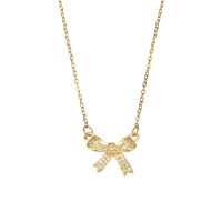 P8573 GOLD SPARKLE BOW PENDANT