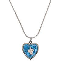 P8579 BLUE GLITTER TURTLE LOCKET PENDANT