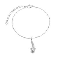BR8584 RHODIUM WHALE SHARK BRACELET