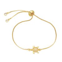 BR8585 GOLD TURTLE SLIP BRACELET