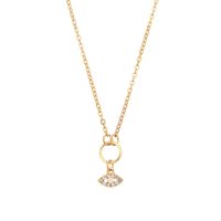 P8591 CRYSTAL EVIL EYE GOLD NECKLACE