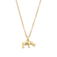 P8592 GOLD RHINO NECKLACE