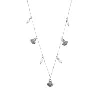 P8595 SEASHELL CHARMS RHODIUM NECKLACE