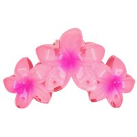 HC356 HOT PINK 3 FRANGIPANI HAIRCLIP