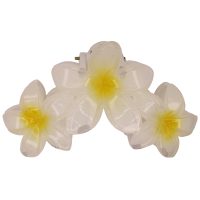 HC357 YELLOW 3 FRANGIPANI HAIRCLIP