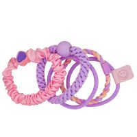 HC362 PINK & PURPLE HAIR TIE SET
