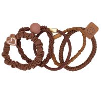 HC365 5 PIECE CHOCOLATE HAIR TIE SET
