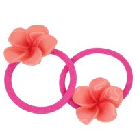 HC367 PINK FRANJIPANI HAIR TIES