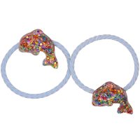 HC368 BABY BLUE GLITTER DOLPHIN HAIR TIES