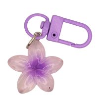 K8608 PURPLE FRANJIPANI KEYRING