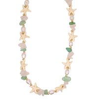P8601 MULTI GEMSTONE & STARFISH CHOKER